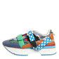 Multicolor Leather Low Top Sneakers Shoes