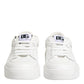 White Miami Leather Low Top Sneakers Shoes