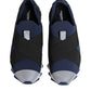 Blue Black Slip On Low Top Men Sneakers Shoes