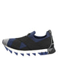 Blue Black Slip On Low Top Men Sneakers Shoes