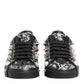 Black Portofino Stud Embellished Sneakers Shoes