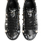 Black Portofino Stud Embellished Sneakers Shoes
