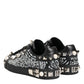 Black Portofino Stud Embellished Sneakers Shoes