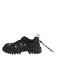Black Low Top Lace Up Trekking Sneakers Shoes