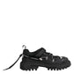 Black Low Top Lace Up Trekking Sneakers Shoes