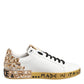 White Gold Crystal Portofino Sneakers Shoes