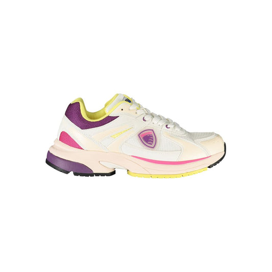 White Polyurethane Women Sneaker