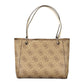 Beige Polyethylene Women Handbag
