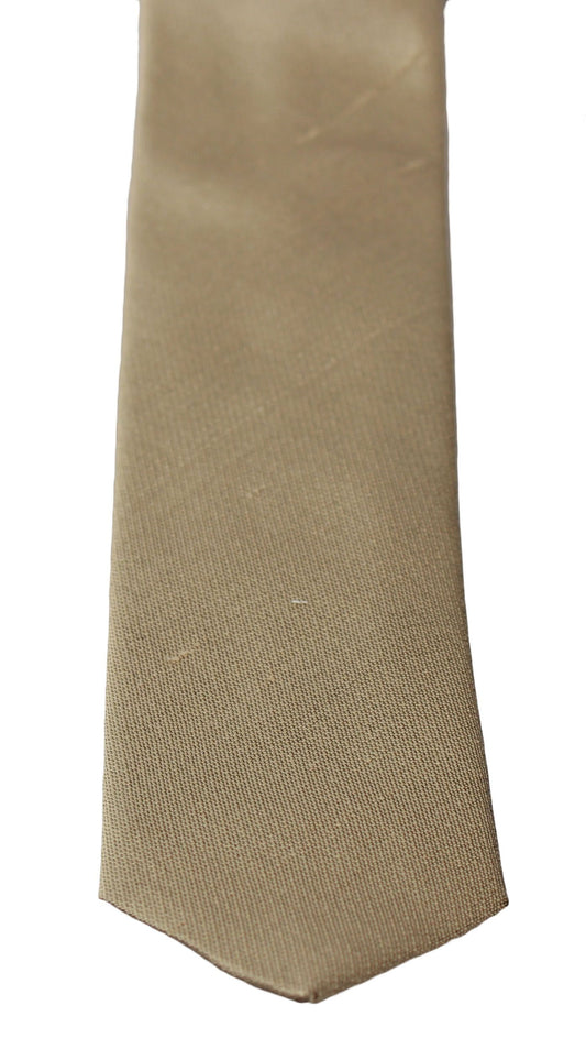 Elegant Light Brown Silk Tie