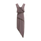 Brown Viscose Casual Dress