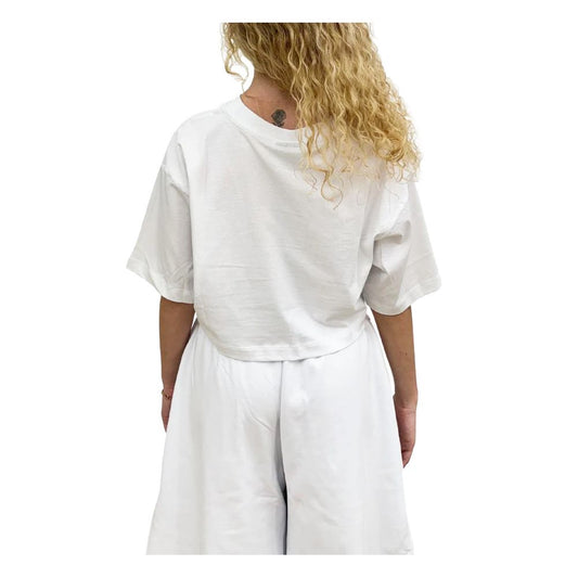 White Cotton Women T-Shirt