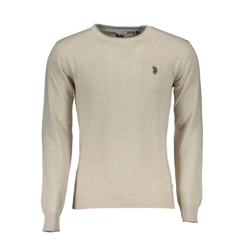 Beige Wool Men's Sweater