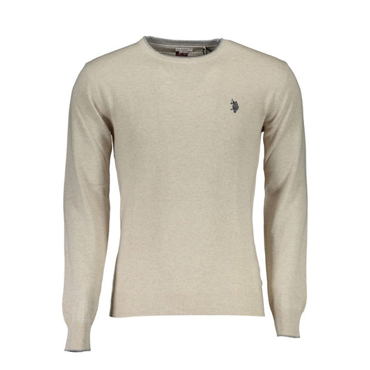Beige Wool Men's Sweater