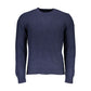 Blue Cotton Men Sweater