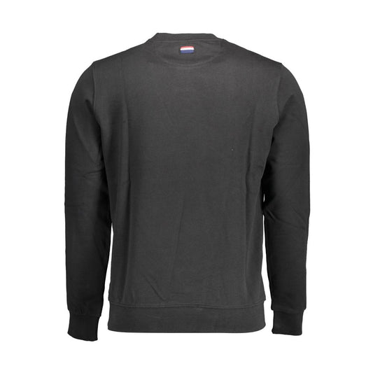 Black Cotton Men Sweatshirt