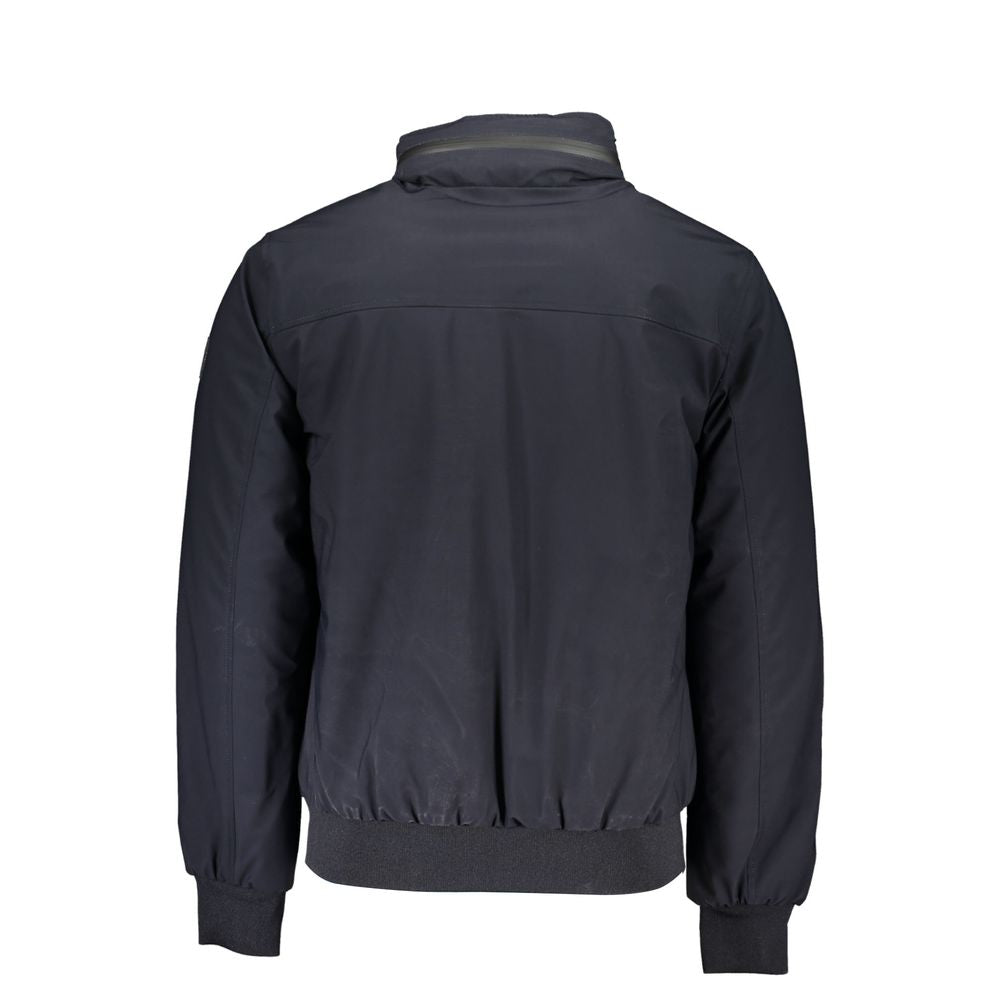 Blue Polyester Men Jacket