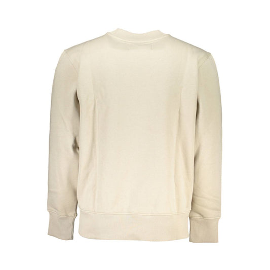 Beige Cotton Men Sweatshirt