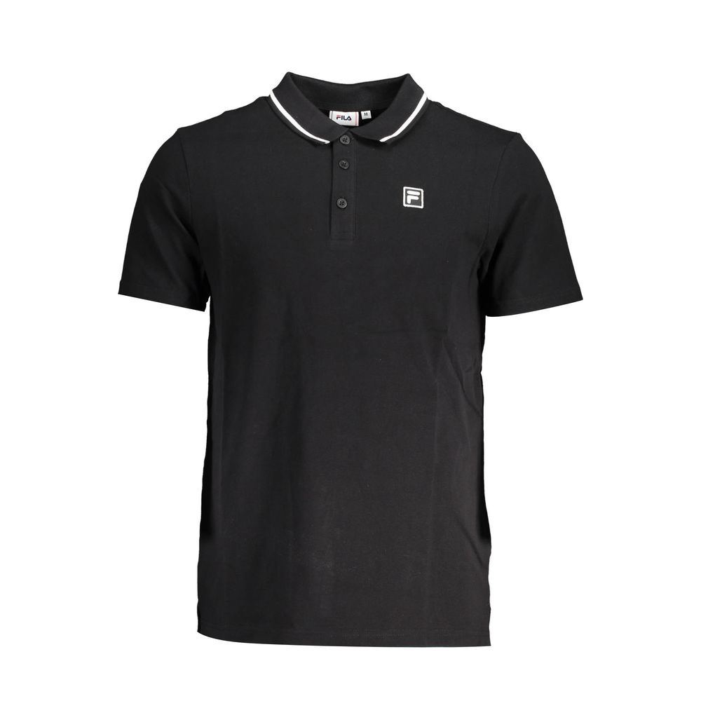 Black Cotton Men Polo Shirt