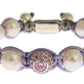 Elegant Silver & Purple CZ Pearl Bracelet