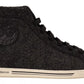 Gray Wool Cotton Casual High Top Sneakers