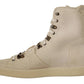 White Leather Lace Up Mens Boots