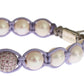 Elegant Silver & Purple CZ Pearl Bracelet