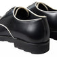 Black White Leather Formal Dress Shoes