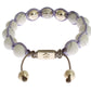 Elegant Silver Purple CZ & Howlite Bracelet