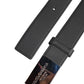 Black Leather Classic Metal Logo Buckle Belt
