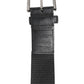 Black Polyester Leather Metal Buckle Belt