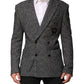 Black White Double Breasted Men Suit Blazer