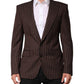 Black Brown Stripe Single Breasted Blazer
