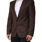 Black Brown Stripe Single Breasted Blazer