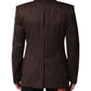 Black Brown Stripe Single Breasted Blazer