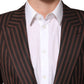 Black Brown Stripe Single Breasted Blazer