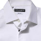 White Bib Cotton Poplin GOLD Men Formal Shirt