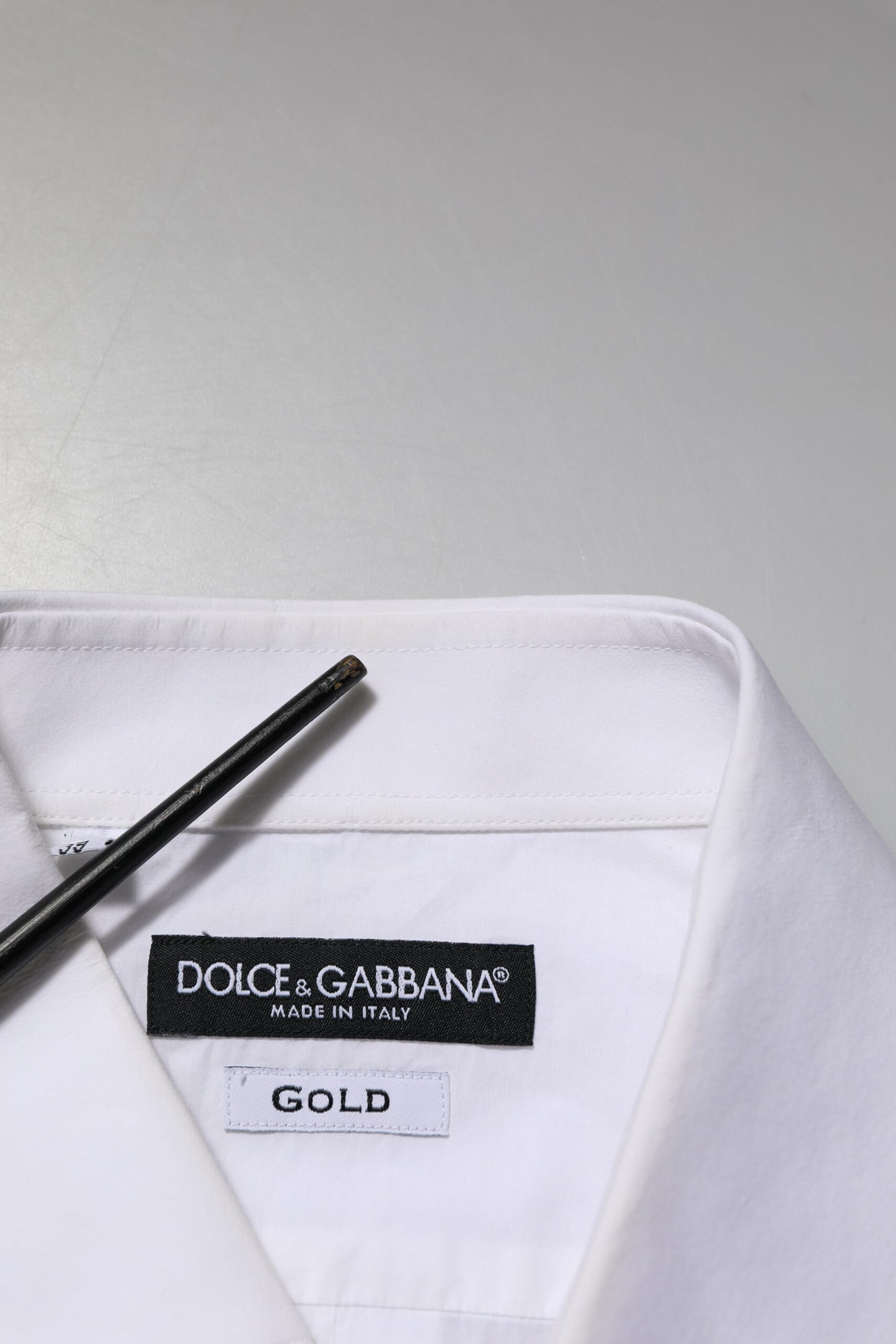 White Bib Cotton Poplin GOLD Men Formal Shirt