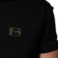 Black Sleeveless Hooded Logo Plaque Jacket