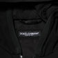 Black Sleeveless Hooded Logo Plaque Jacket