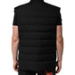 Black Sleeveless Parka Logo Plaque Jacket