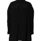 Black Polyester Logo Monogram Coat Jacket