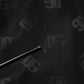 Black Polyester Logo Monogram Coat Jacket