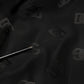 Black Polyester Logo Monogram Coat Jacket
