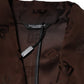 Brown Polyester Logo Monogram Coat Jacket