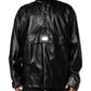 Black Polyester Logo Plaque Bomber Jacket