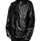 Black Polyester Logo Plaque Bomber Jacket