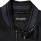 Black Wool Logo DG Mania Men Bomber Jacket