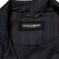 Blue Red Striped Logo Plaque Full Zip Jacket
