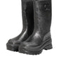 Metallic Black Pull On Rain Boots Shoes