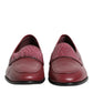 Burgundy Leather Formal Slip On Shoes